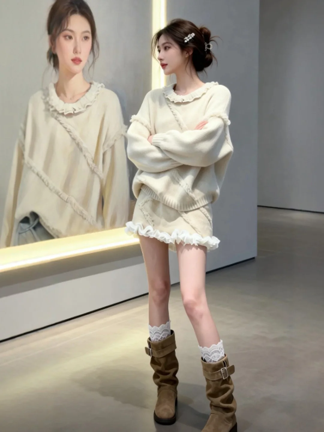 Soft Style Unique Super Beautiful Sweater Skirt Two-Piece Set Small Size Complete OOTD Spring 2026 Fashion Women's Ensemble
Soft Style Unique Super Beautiful Sweater Skirt Two-Piece Set Small Size Complete OOTD Spring 2026 Fashion Women's Ensemble