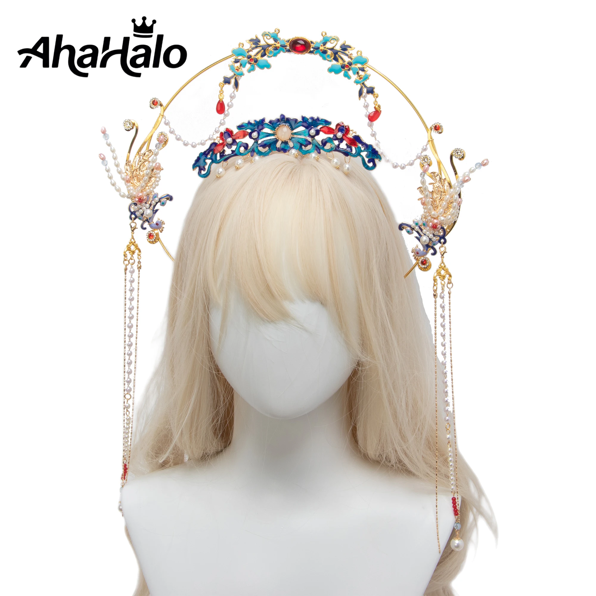 Long Tassel Halo Crown Simulated Pearl Leaf Tiaras and Crowns Retro Wedding Bridal Headdress Chinese Hanfu Headwear Gift
Long Tassel Halo Crown Simulated Pearl Leaf Tiaras and Crowns Retro Wedding Bridal Headdress Chinese Hanfu Headwear Gift