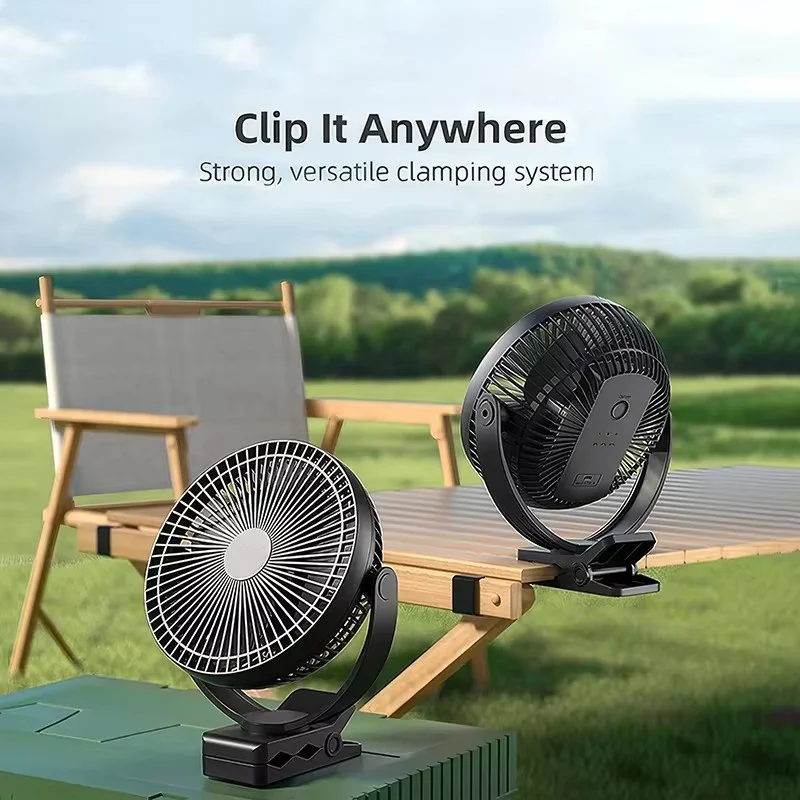 8 Inch Clip Fan 10000mAh Rechargeable Portable Outdoor Camping Fan Quiet Strong Wind Desk Fan for Home Office Treadmill Stroller
8 Inch Clip Fan 10000mAh Rechargeable Portable Outdoor Camping Fan Quiet Strong Wind Desk Fan for Home Office Treadmill Stroller