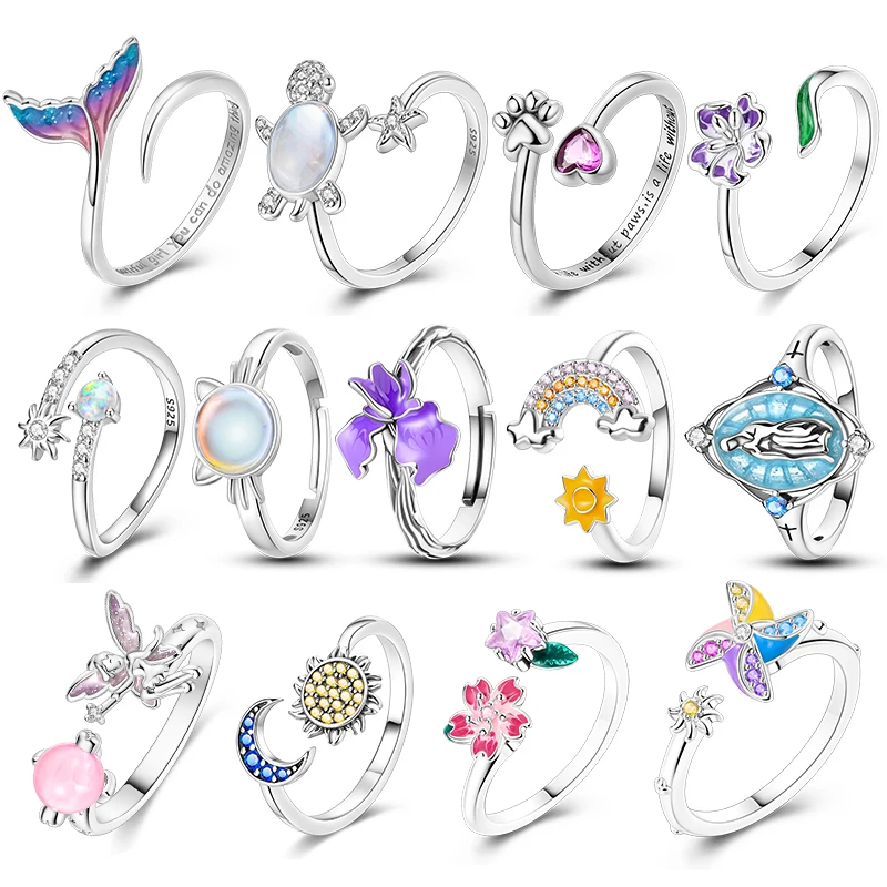 Free Size 925 Sterling Silver Ring Butterfly Sun Moon Sunflower Crystal Original Adjustable Rings For Women Wedding Jewelry Gift
Free Size 925 Sterling Silver Ring Butterfly Sun Moon Sunflower Crystal Original Adjustable Rings For Women Wedding Jewelry Gift