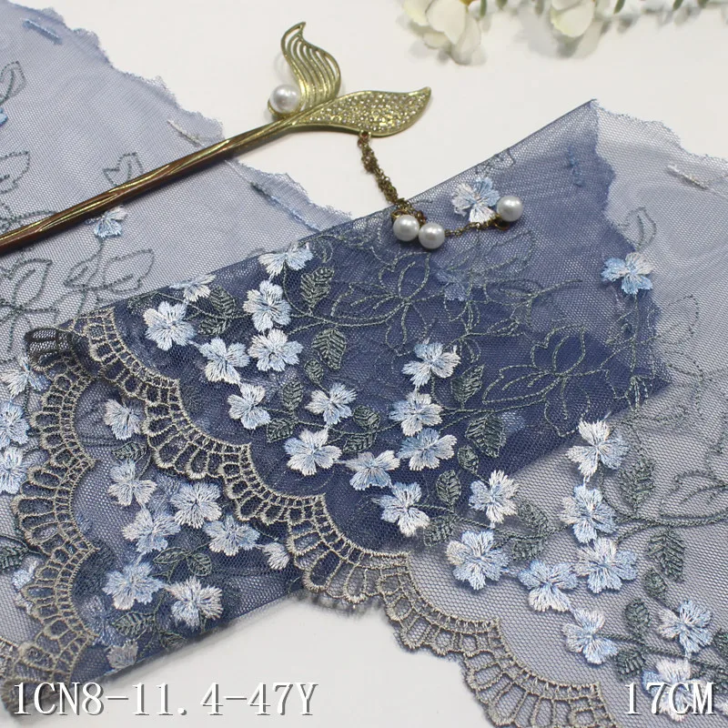 28Yards Blue Mesh Single-sided Floral Embroidery Lace 17cm Clothing Home Textile Lace Accessories DIY
28Yards Blue Mesh Single-sided Floral Embroidery Lace 17cm Clothing Home Textile Lace Accessories DIY