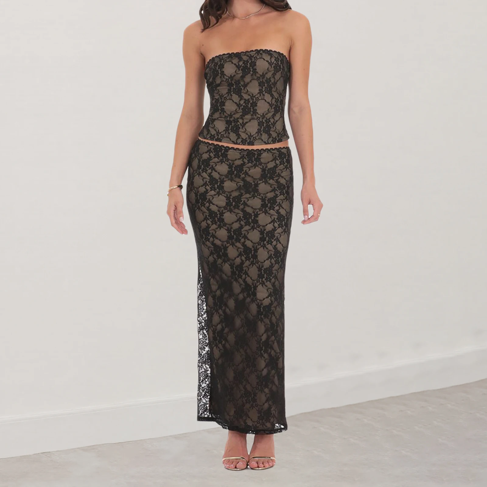 hirigin Two Piece Strapless Lace Dress Outfits for Women Y2k Sleeveless Ruffle Tube Top and Bodycon Maxi Skirt 2 Piece Sets
hirigin Two Piece Strapless Lace Dress Outfits for Women Y2k Sleeveless Ruffle Tube Top and Bodycon Maxi Skirt 2 Piece Sets