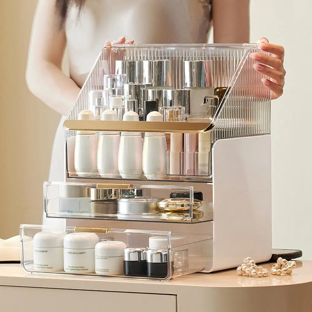 High Quality Dustproof Desktop Storage Box Large Capacity Transparent Makeup Storage Case Cosmetics Organizer Home Use
High Quality Dustproof Desktop Storage Box Large Capacity Transparent Makeup Storage Case Cosmetics Organizer Home Use