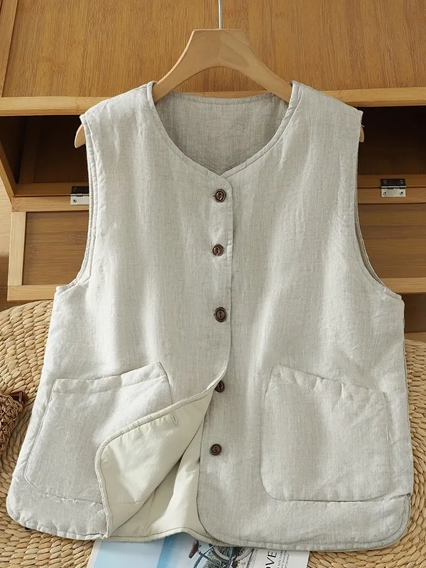 Женский теплый жилет из конопли Thiened Han Han Han в стиле ретро, хлопковый топ Jaet Svel, круглый топ с одной пуговицей
Женский теплый жилет из конопли Thiened Han Han Han в стиле ретро, хлопковый топ Jaet Svel, круглый топ с одной пуговицей