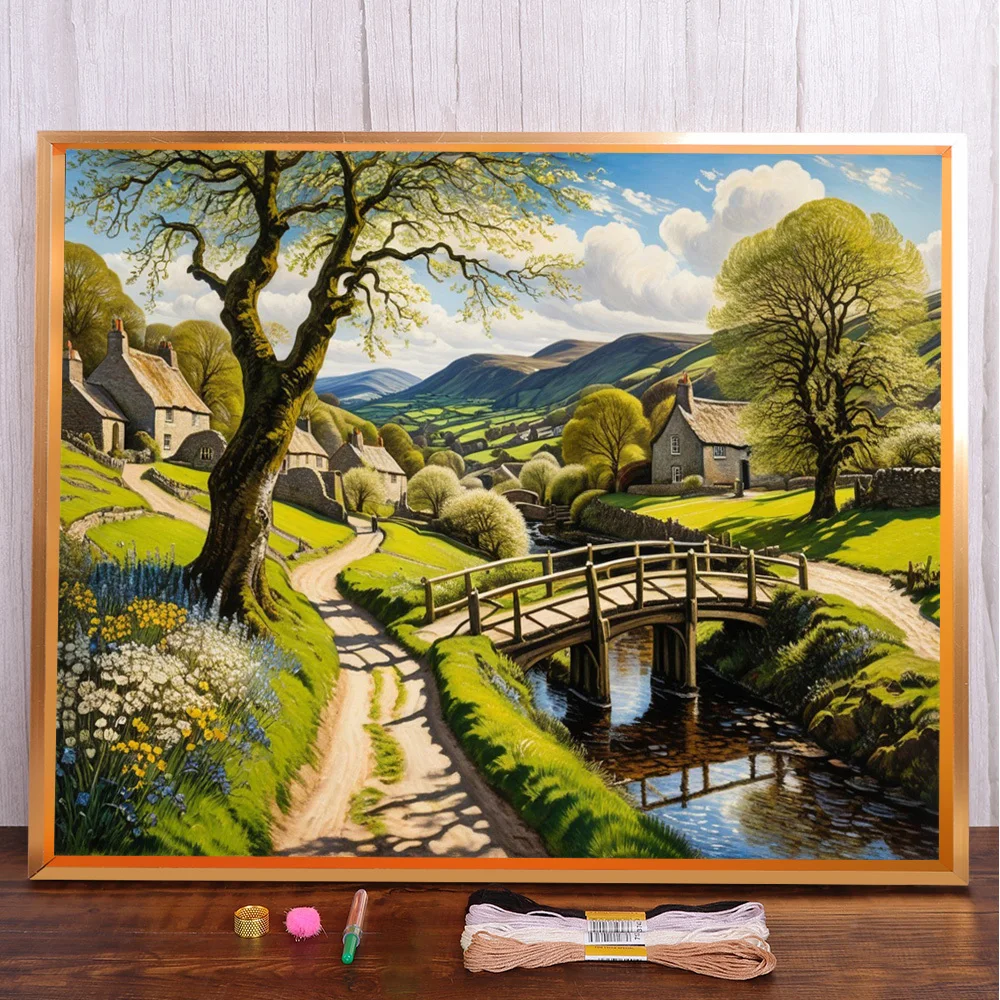 Landscape River Crossing Rural Cross-Stitch Embroidery Full Kit Craft Handicraft Sewing Painting Promotions Different Mulina
Landscape River Crossing Rural Cross-Stitch Embroidery Full Kit Craft Handicraft Sewing Painting Promotions Different Mulina
