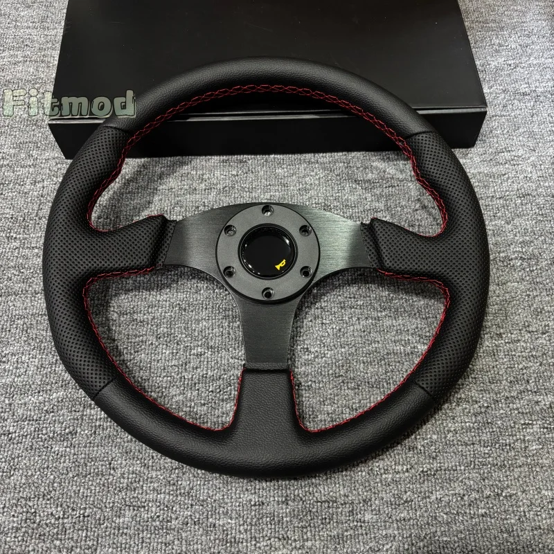GM Modified Steering Wheel 14 Inches 350mm Flat Red Stitch Leather Racing Sports Car Drift Steering Wheel Game Simulation Steeri
GM Modified Steering Wheel 14 Inches 350mm Flat Red Stitch Leather Racing Sports Car Drift Steering Wheel Game Simulation Steeri