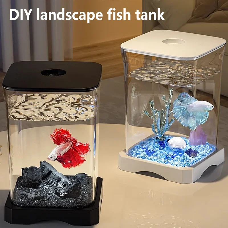 2.5L Small Tabletop Fish Tank Mini Household Office Landscape Goldfish Tanks New Creative Tank Aquarium Accessories
2.5L Small Tabletop Fish Tank Mini Household Office Landscape Goldfish Tanks New Creative Tank Aquarium Accessories