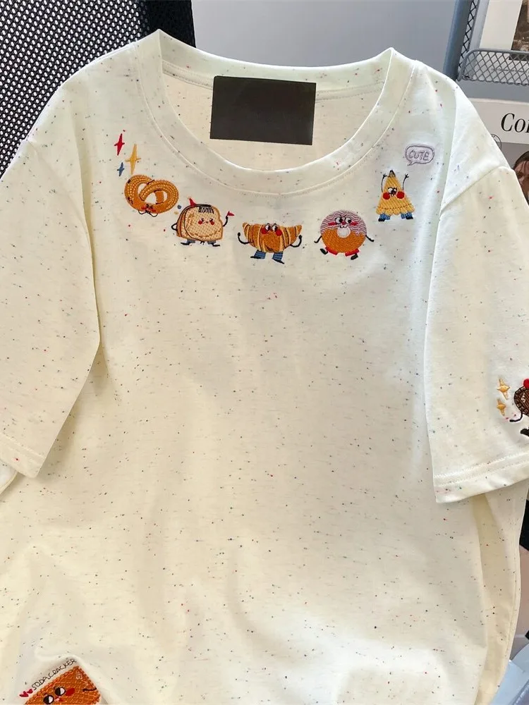 plus Size Women's Short Sleeve T-Shirt Embroidered Dopaamine Color Dot Cartoon Korean Style Summer Cute Ageless Student Top
plus Size Women's Short Sleeve T-Shirt Embroidered Dopaamine Color Dot Cartoon Korean Style Summer Cute Ageless Student Top