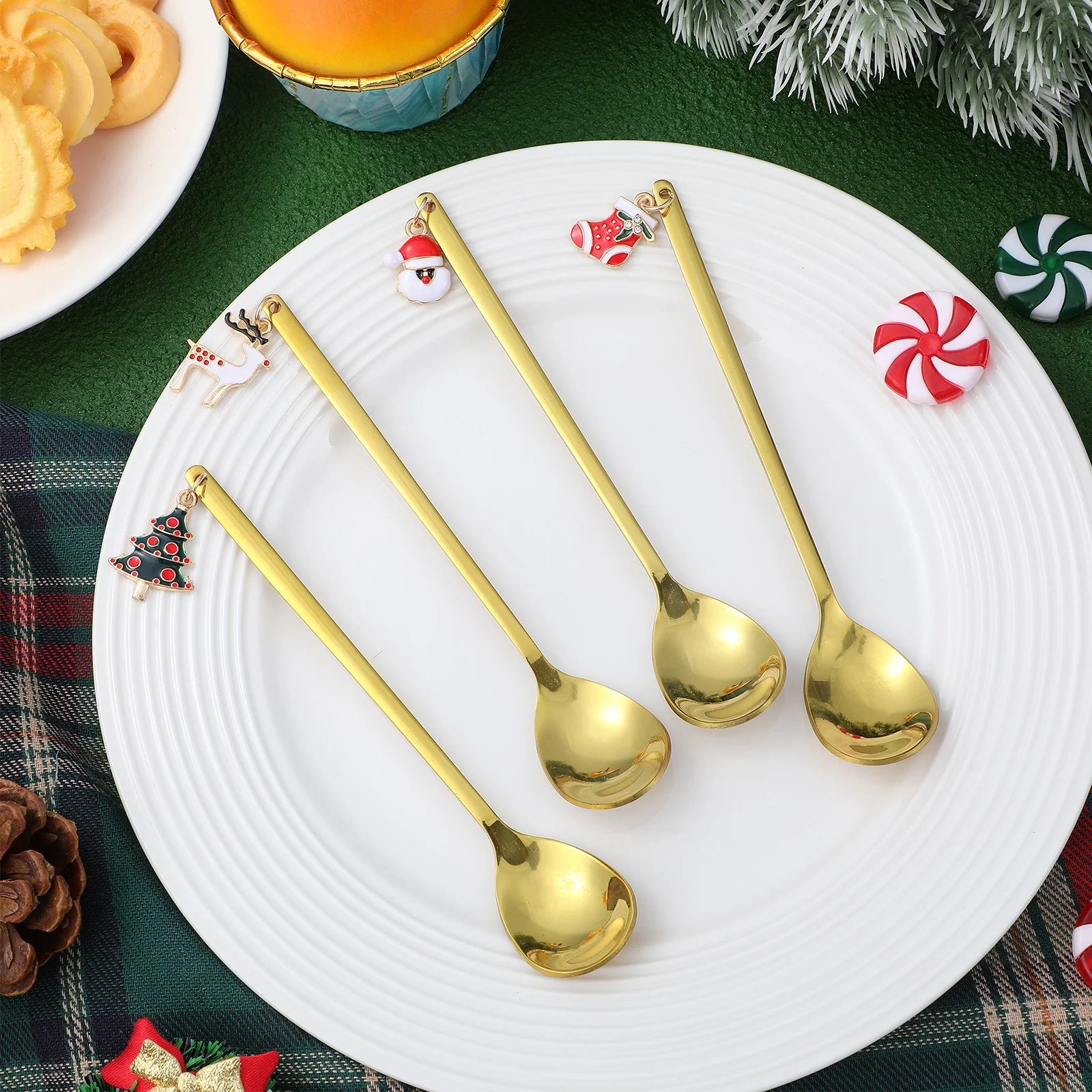 6pcs Christmas Coffee Spoon Stainless Steel Mirror Polished Mixing Scoop Stirring Spoons For Holiday Gift Kitchen Bar Tool
6pcs Christmas Coffee Spoon Stainless Steel Mirror Polished Mixing Scoop Stirring Spoons For Holiday Gift Kitchen Bar Tool