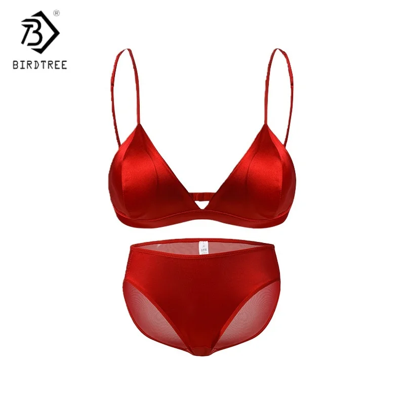 Birdtree, 93% Silk 7% Spandex Bra Briefs Sets, Women Wireless Triangle Cup Bralette Underwear, Healthy 2025 Autumn A5N726JF
Birdtree, 93% Silk 7% Spandex Bra Briefs Sets, Women Wireless Triangle Cup Bralette Underwear, Healthy 2025 Autumn A5N726JF