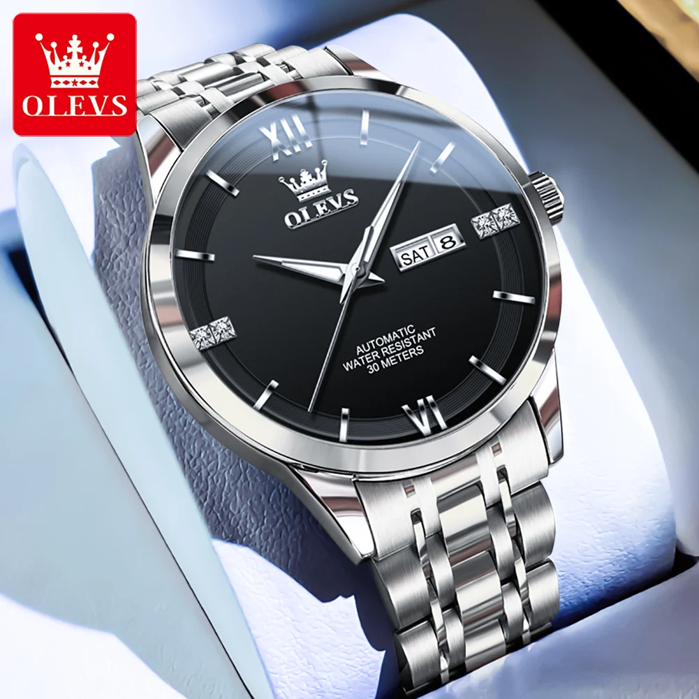 OLEVS 7061 Automatic Mechanical Man Watch High Quality Stainless Steel Waterproof Luminous Business Men's Wristwatch
OLEVS 7061 Automatic Mechanical Man Watch High Quality Stainless Steel Waterproof Luminous Business Men's Wristwatch