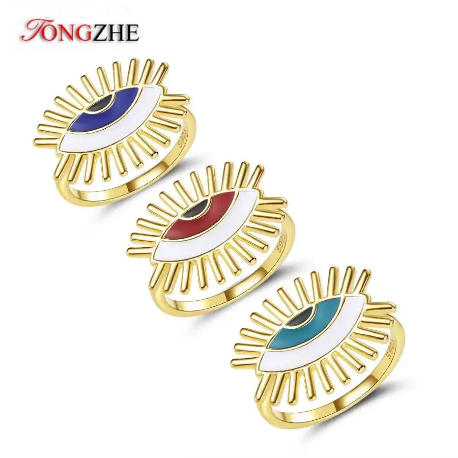 TONGZHE Evil Eye стерлингового серебра 925 пробы, кольцо от солнца, металлические овальные синие турецкие кольца для женщин и мужчин, модные ювелирные изделия, подарки для женщин и девочек
TONGZHE Evil Eye стерлингового серебра 925 пробы, кольцо от солнца, металлические овальные синие турецкие кольца для женщин и мужчин, модные ювелирные изделия, подарки для женщин и девочек
