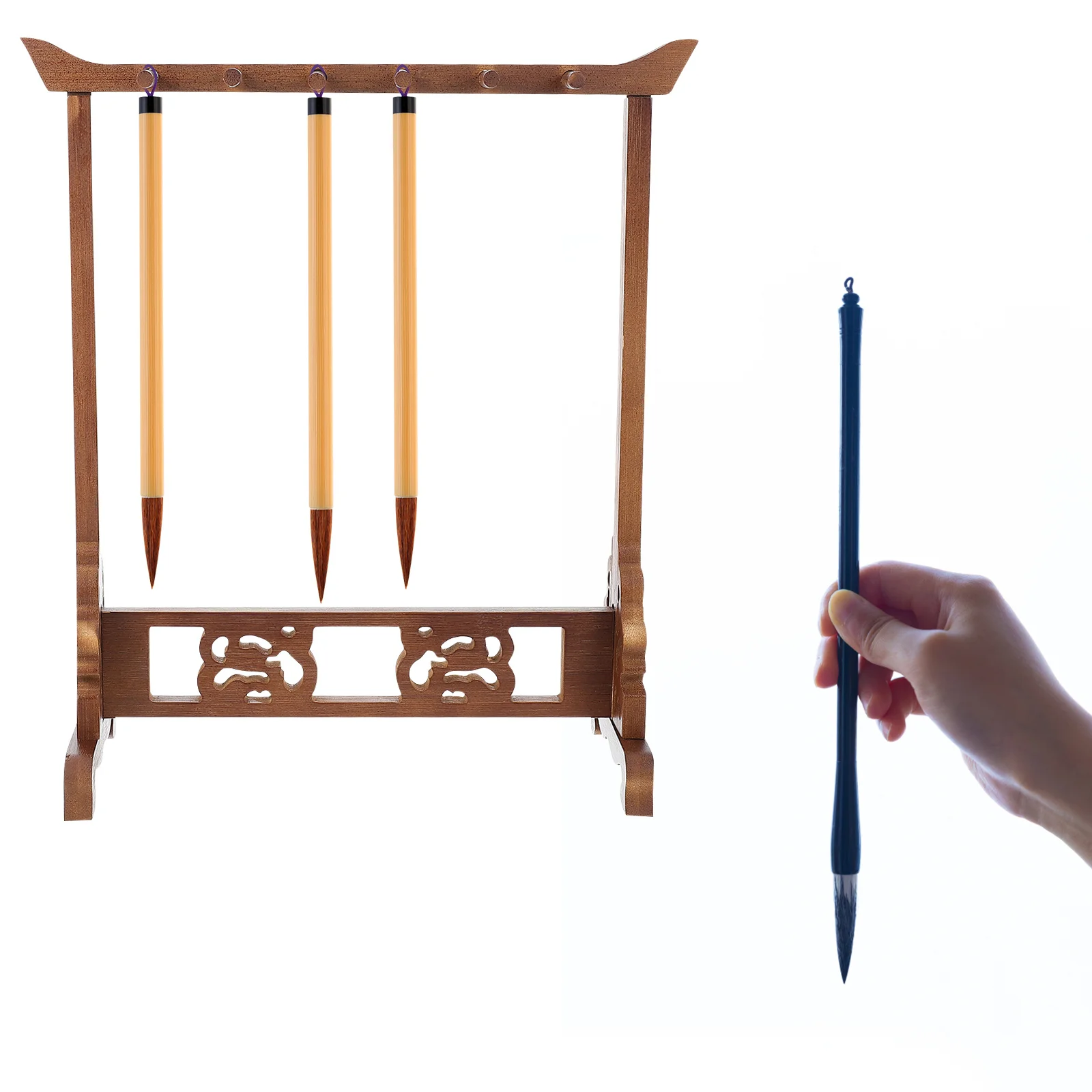 1Pcs Chinese Brush Hanging Rack Retro Ink Brush Holder Wooden Pen Stand for Office Study Multi-Functional Pen Storage Rack
1Pcs Chinese Brush Hanging Rack Retro Ink Brush Holder Wooden Pen Stand for Office Study Multi-Functional Pen Storage Rack