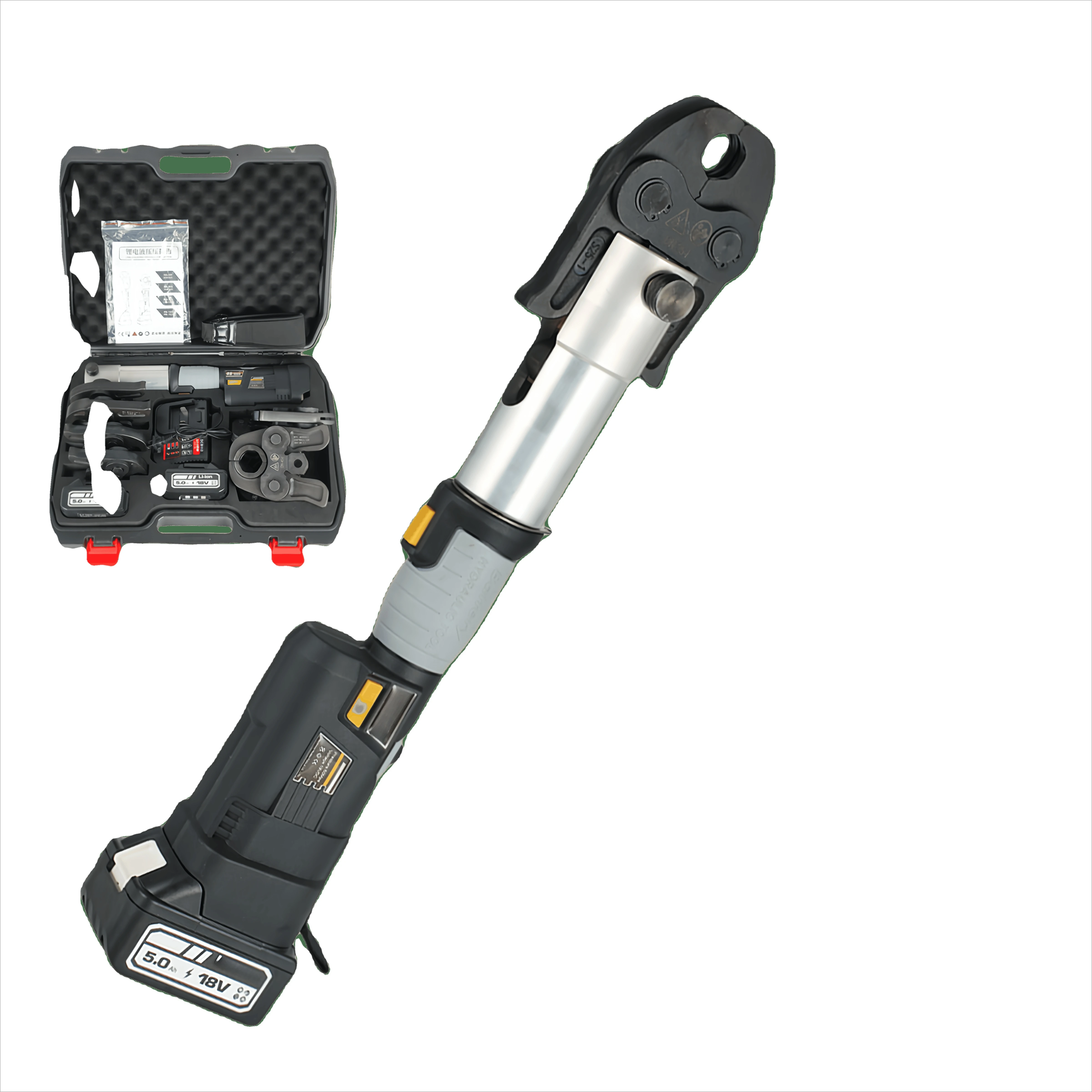 RB1550 Электрический портативный аккумулятор Беспроводной гидравлический трубный пресс-ключ Обжимной инструмент для меди, алюминия, нержавеющей стали, высокая
RB1550 Электрический портативный аккумулятор Беспроводной гидравлический трубный пресс-ключ Обжимной инструмент для меди, алюминия, нержавеющей стали, высокая