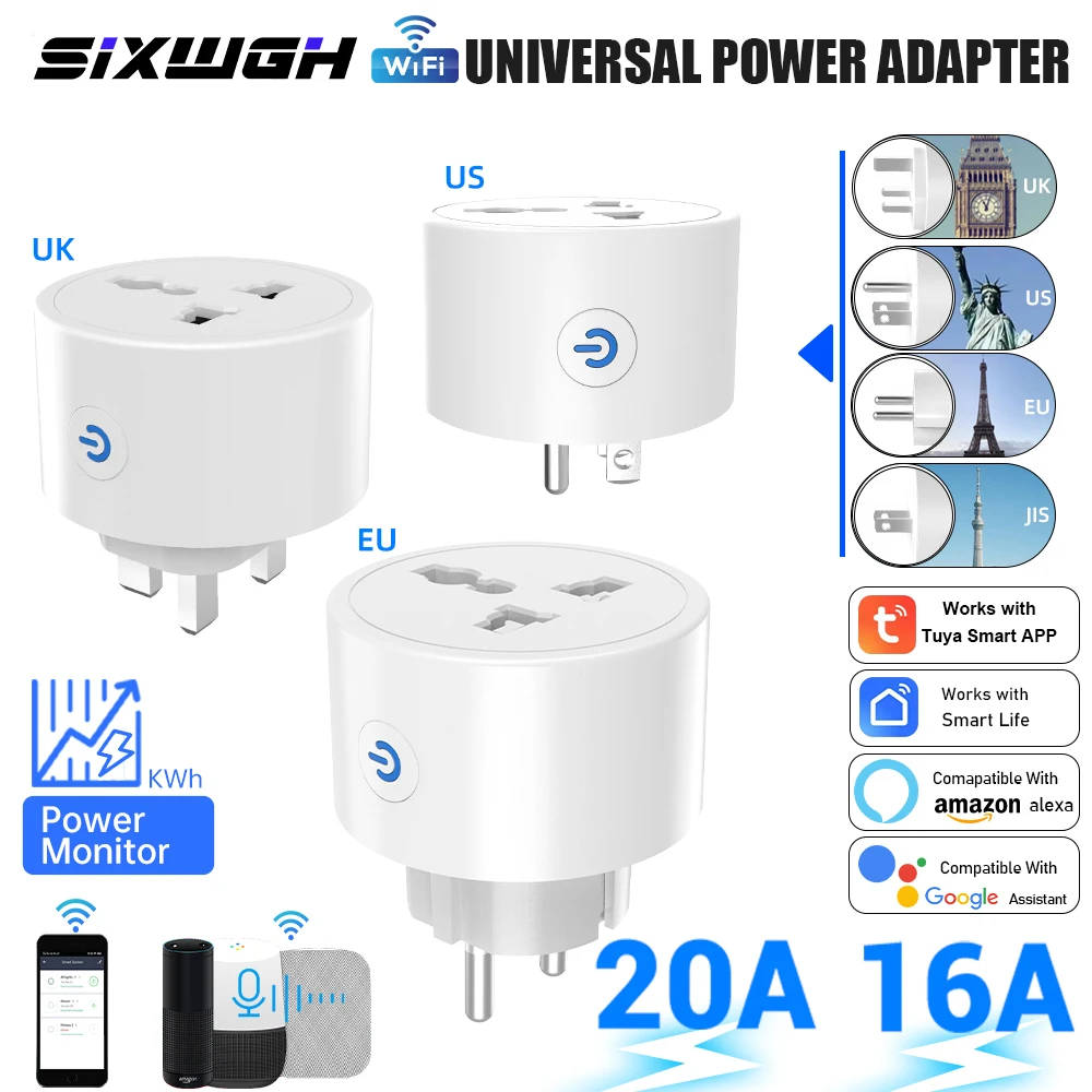Sixwgh Tuya Smart Home Socket UK/US/Eu Conversion Plug Supports Google Home Alexa Remote Control For Remote Control
Sixwgh Tuya Smart Home Socket UK/US/Eu Conversion Plug Supports Google Home Alexa Remote Control For Remote Control