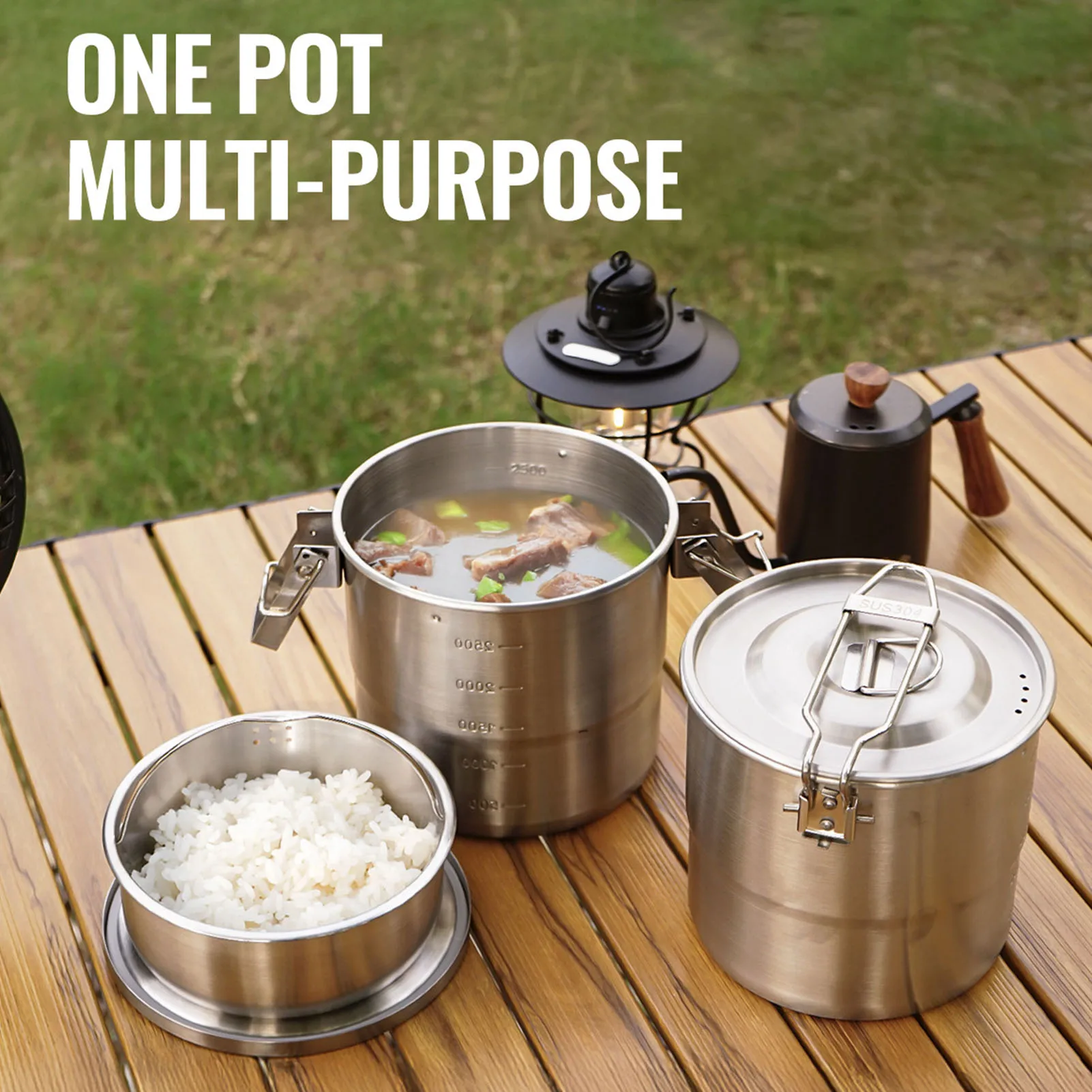 Camping Cooking Pot 304 Stainless Steel Portable Metal Rice Cooker Camping Cookware for Outdoor Hiking Metal Camping Food Bowl
Camping Cooking Pot 304 Stainless Steel Portable Metal Rice Cooker Camping Cookware for Outdoor Hiking Metal Camping Food Bowl