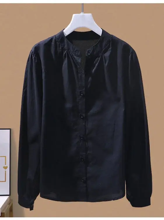 Женская модная рубашка из чистого хлопка с длинным рукавом и воротником-стойкой, весна-осень, новый стиль, ретро, универсальная верхняя одежда в стиле OL
Женская модная рубашка из чистого хлопка с длинным рукавом и воротником-стойкой, весна-осень, новый стиль, ретро, универсальная верхняя одежда в стиле OL