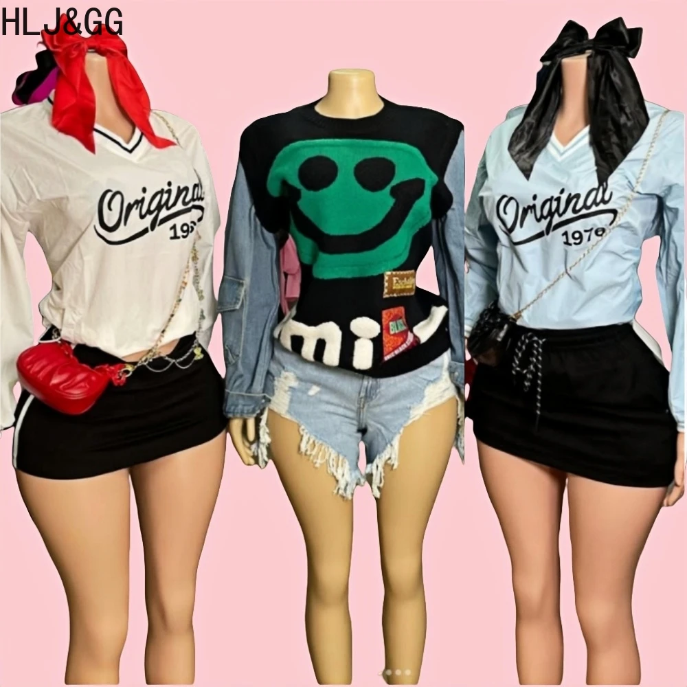HLJ&GG Y2K Fashion Letter Print Streetwear Women V Neck Long Sleeve Loose Top And Mini Skirts Two Piece Sets Female 2pcs Clothes
HLJ&GG Y2K Fashion Letter Print Streetwear Women V Neck Long Sleeve Loose Top And Mini Skirts Two Piece Sets Female 2pcs Clothes