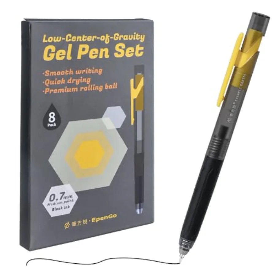 Gel Pens, Fine Point Smooth Writing Pens Set, 8-Pack Low Center of Gravity, 0.7mm Medium Point Quick-Dry Ink Rolling Ball for O
Gel Pens, Fine Point Smooth Writing Pens Set, 8-Pack Low Center of Gravity, 0.7mm Medium Point Quick-Dry Ink Rolling Ball for O