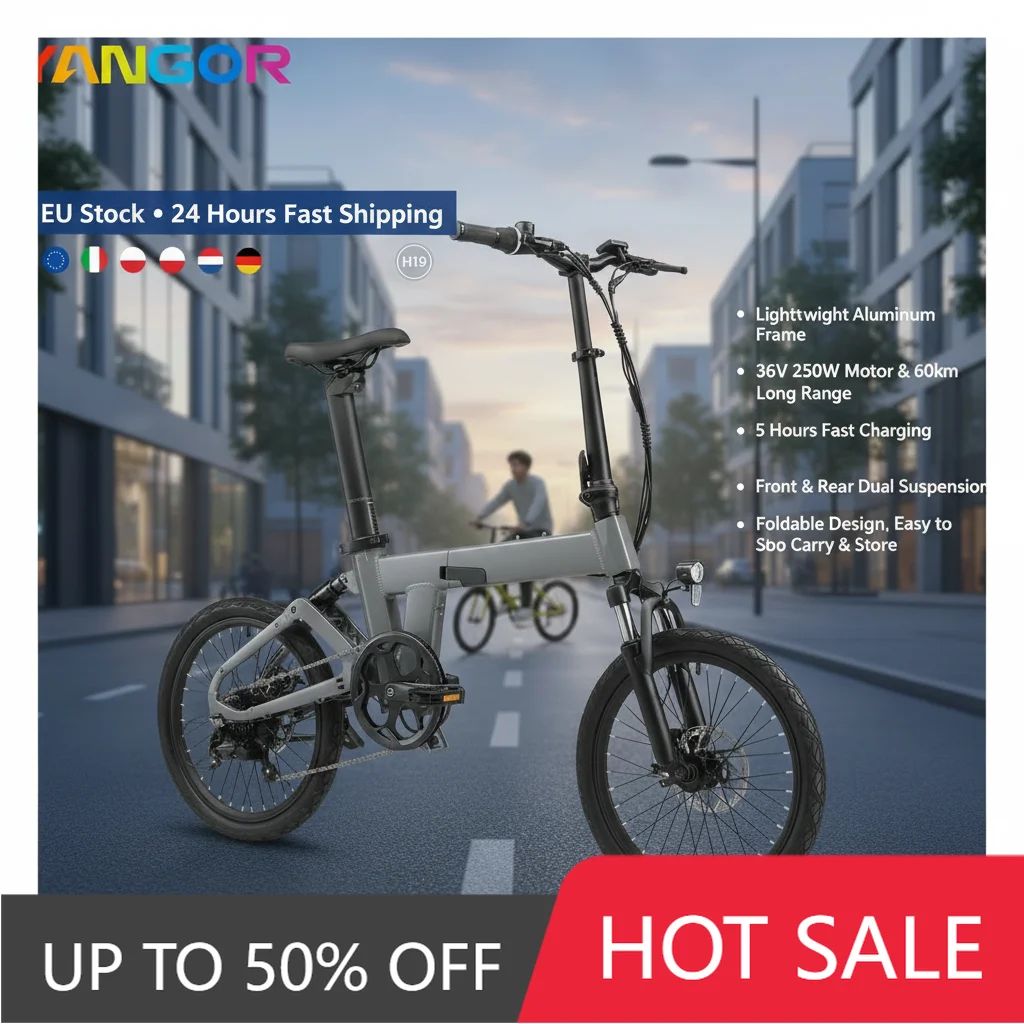 JYF JYF Front/Rear Suspension Aluminum Alloy Folding Electric Bike 20 Inch Tires 36V 10Ah Lithium Battery 250W Motor 7 Speed Ele
JYF JYF Front/Rear Suspension Aluminum Alloy Folding Electric Bike 20 Inch Tires 36V 10Ah Lithium Battery 250W Motor 7 Speed Ele
