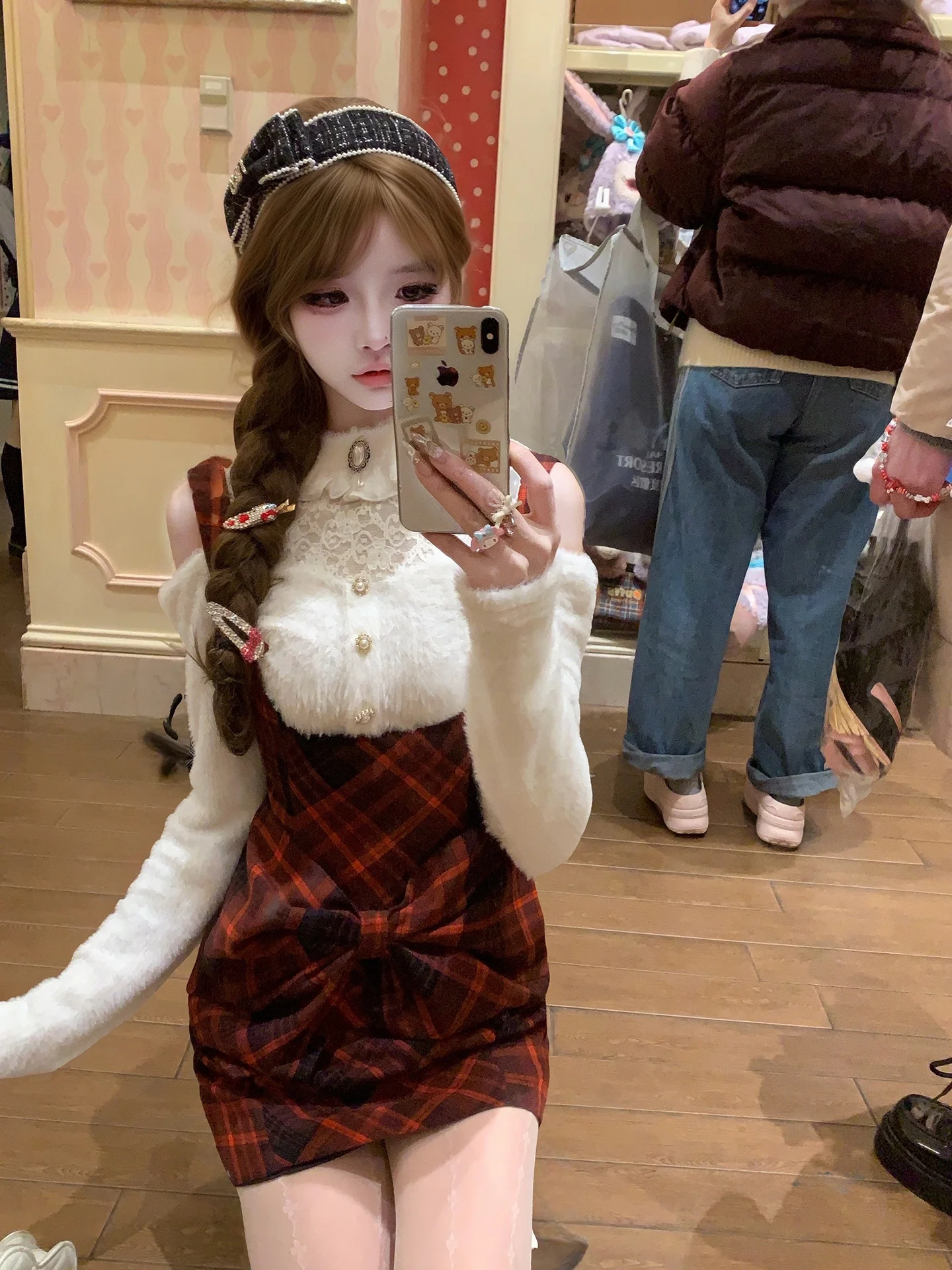 Original Design Clear Style Cherry Cheese Checkered Winter Dress Slimming A-Line Skirt Long Sleeve Cute Polyester Fibre Dress
Original Design Clear Style Cherry Cheese Checkered Winter Dress Slimming A-Line Skirt Long Sleeve Cute Polyester Fibre Dress