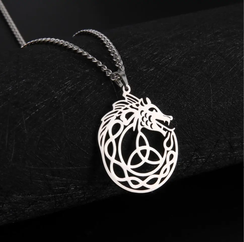 1PC Norse Celtics Knot Hollow Ouroboros Serpent Dragon Pendant Necklace Stainless Steel Jewelry F1415
1PC Norse Celtics Knot Hollow Ouroboros Serpent Dragon Pendant Necklace Stainless Steel Jewelry F1415