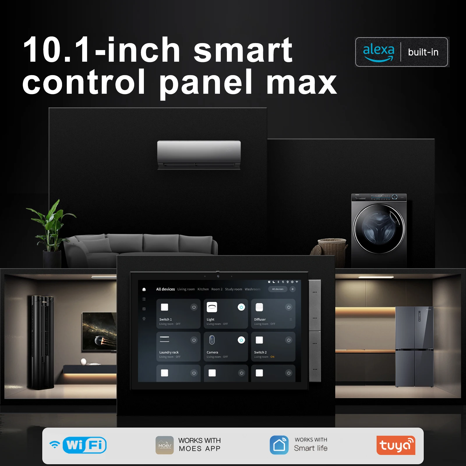 MOES Tuya Smart Home Control Panel Max 10.1inch Touch Screen with Bluetooth Zigbee Gateway Built-in Building Intercom Compatible
MOES Tuya Smart Home Control Panel Max 10.1inch Touch Screen with Bluetooth Zigbee Gateway Built-in Building Intercom Compatible