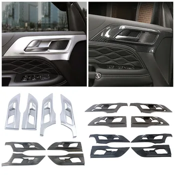 For GWM Tank 300 2022 2023 RHD LHD Inner Door Handle Frame Cover Trim Interior Accessories Black Carbon Decor Refit Sticker