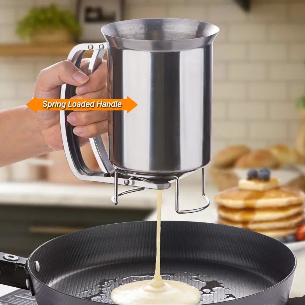 Pancake Batter Dispenser Handheld Stainless Steel Pancake Pourer 1000ML Funnel Kitchen Tool For Baking Cake Cupcakes Pastry
Pancake Batter Dispenser Handheld Stainless Steel Pancake Pourer 1000ML Funnel Kitchen Tool For Baking Cake Cupcakes Pastry