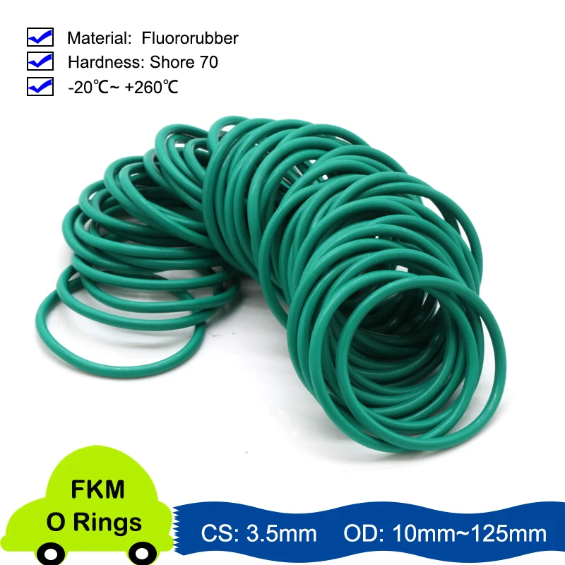 O Ring Thickness CS 3.5mm OD10~125mm Fluororubber FKM Sealing Temperature Resistant Gasket Rubber Ring Complete in Specification
O Ring Thickness CS 3.5mm OD10~125mm Fluororubber FKM Sealing Temperature Resistant Gasket Rubber Ring Complete in Specification