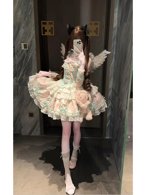 Mint Green Ballet Style Cute Lolita Skirt Elegant Princess Dress Girl's Sense Skirt Hanfu Set Summer 2025 Ladies Fashion
Mint Green Ballet Style Cute Lolita Skirt Elegant Princess Dress Girl's Sense Skirt Hanfu Set Summer 2025 Ladies Fashion