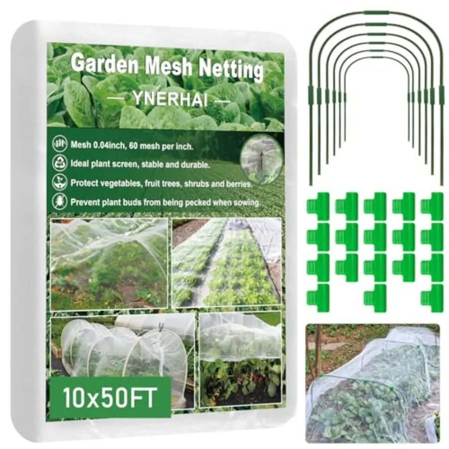 Garden Netting Kit - 10*50FT Ultra Fine Plant Netting Mesh Covers Row Net Protection For Tree Fruit Barrier Vegetable Fruits Fl
Garden Netting Kit - 10*50FT Ultra Fine Plant Netting Mesh Covers Row Net Protection For Tree Fruit Barrier Vegetable Fruits Fl