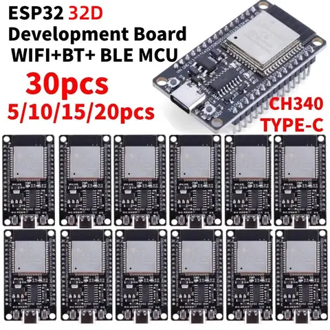 ESP32 32D Development Board TYPE-C Micro USB WiFi+Bluetooth Ultra-Low Power Consumption SPI Flash 32Mbits Wireless Module