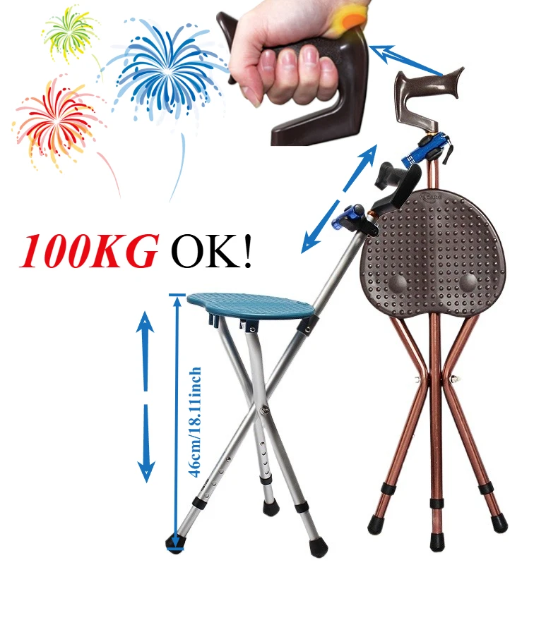 Противоскользящий складной стул-трость, трехногая трость для пожилых людей, многофункциональный табурет, костыль, средства для мобильности
Противоскользящий складной стул-трость, трехногая трость для пожилых людей, многофункциональный табурет, костыль, средства для мобильности