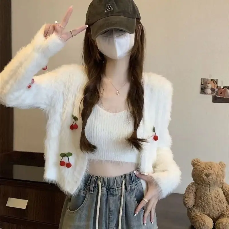 Faux Plush Cropped Cardigan Camisole Set Women's Spring Fall Textured Knit Coordinated Duo Petite Friendly V Neck
Faux Plush Cropped Cardigan Camisole Set Women's Spring Fall Textured Knit Coordinated Duo Petite Friendly V Neck