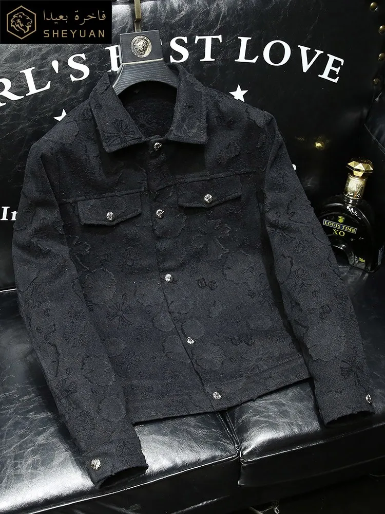 Мужская джинсовая куртка ручной работы с вышивкой, облегающая современная куртка, весна-осень, новая модная элитная дышащая куртка
Мужская джинсовая куртка ручной работы с вышивкой, облегающая современная куртка, весна-осень, новая модная элитная дышащая куртка