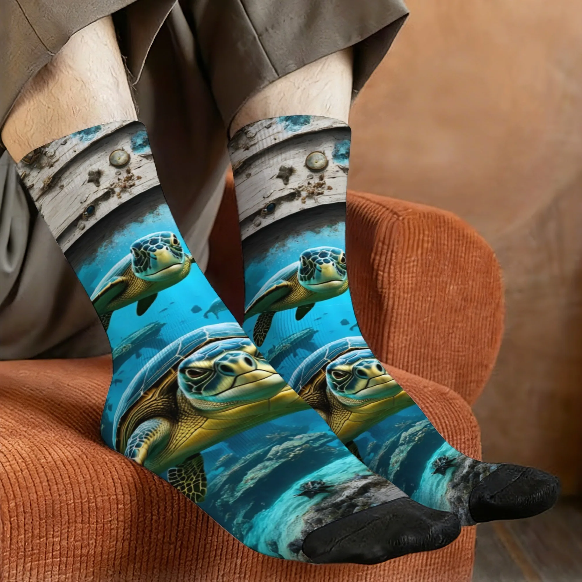 Retro Deep Sea Mystery Marine Life Turtle Print Men's Socks - Novel Street Style Casual Socks - Fun Party and Holiday Gifts
Retro Deep Sea Mystery Marine Life Turtle Print Men's Socks - Novel Street Style Casual Socks - Fun Party and Holiday Gifts
