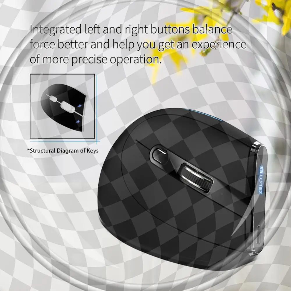 ZELOTES 2.4G Wireless Rechargeable Mice F-36A 6 Buttons Optical Vertical Mouse 2400 DPI Adjustable Computer Accessories
ZELOTES 2.4G Wireless Rechargeable Mice F-36A 6 Buttons Optical Vertical Mouse 2400 DPI Adjustable Computer Accessories