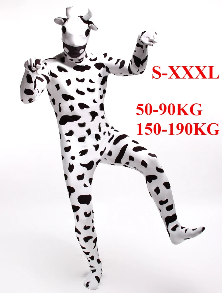 Cosplay Custome Full Bodysuit for Adult Child Black White Cow Role Party Dance Halloween Carnival Tight Jumpsuit Spandex Zipper
Cosplay Custome Full Bodysuit for Adult Child Black White Cow Role Party Dance Halloween Carnival Tight Jumpsuit Spandex Zipper