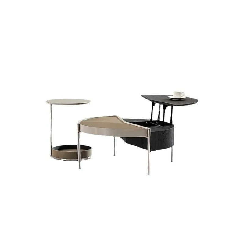 Italian minimalist living room saddle leather round stainless steel lifting coffee table side table combination modern coffee ta
Italian minimalist living room saddle leather round stainless steel lifting coffee table side table combination modern coffee ta