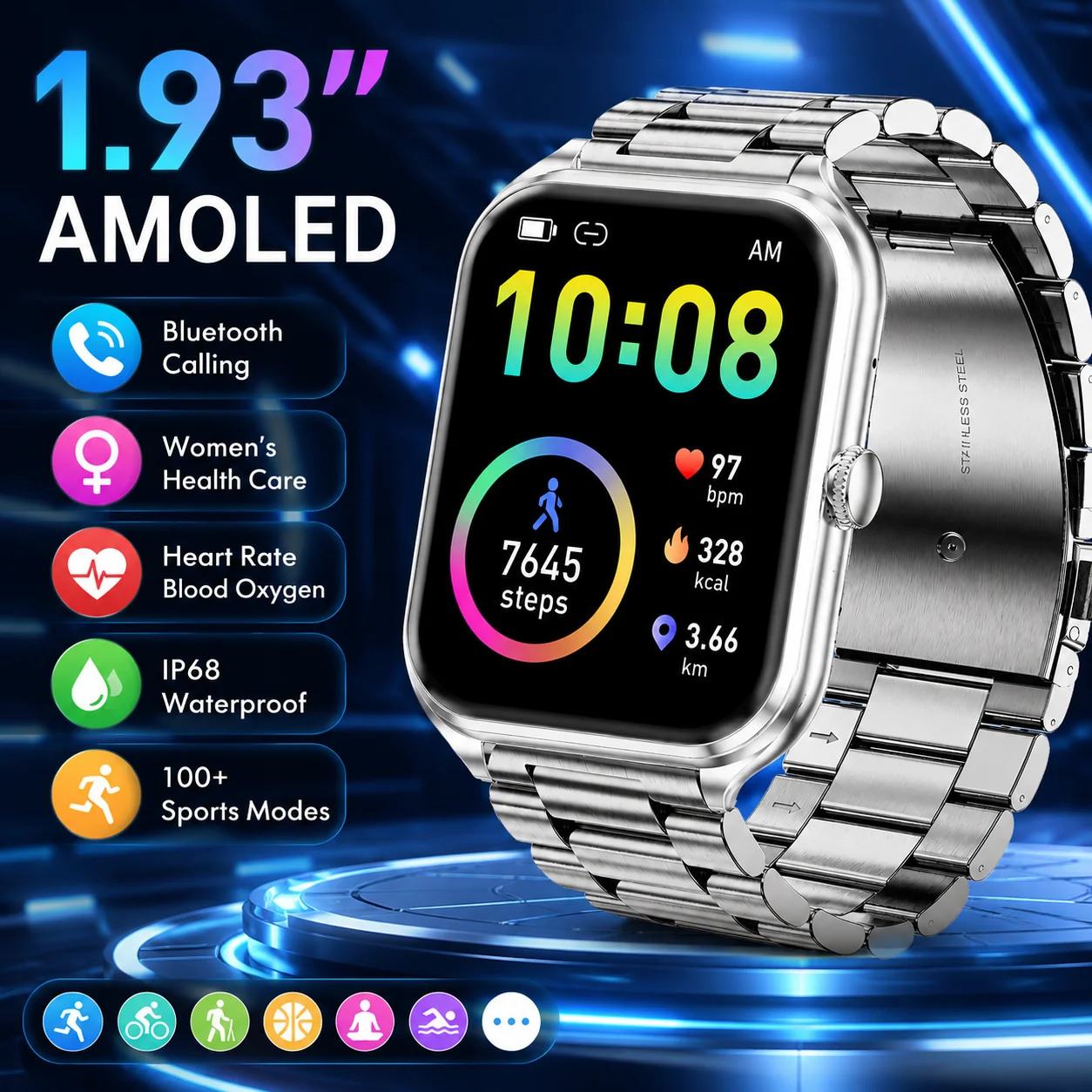 LIGE New 1.93 inch AMOLED Screen Smart Watch Men 8.5MM Ultra-thin Heart Rate Sleep Monitor BT Call Sports Waterproof Smartwatch
LIGE New 1.93 inch AMOLED Screen Smart Watch Men 8.5MM Ultra-thin Heart Rate Sleep Monitor BT Call Sports Waterproof Smartwatch