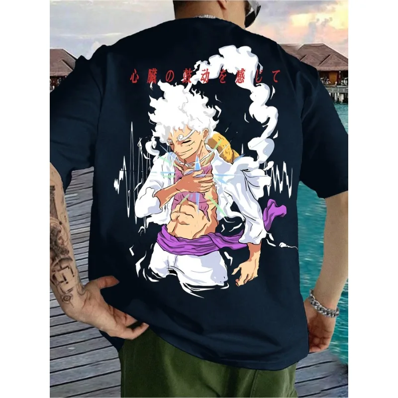 Летняя футболка ONE PIECE Luffy, черная футболка с рисунком аниме, белые волосы, фиолетовый пояс, японская уличная одежда с надписью Heartbeat Motto, унисекс
Летняя футболка ONE PIECE Luffy, черная футболка с рисунком аниме, белые волосы, фиолетовый пояс, японская уличная одежда с надписью Heartbeat Motto, унисекс