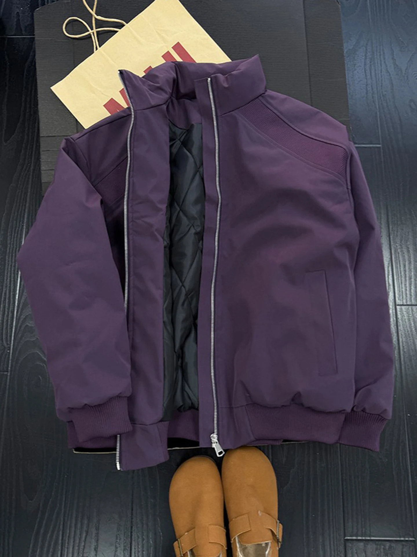 Thiened Purple American Sle Flight Jaet Cotton Padded Men's Winter Baseball Coat Tee-Proof Windbreaker Casual Outerwear
Thiened Purple American Sle Flight Jaet Cotton Padded Men's Winter Baseball Coat Tee-Proof Windbreaker Casual Outerwear