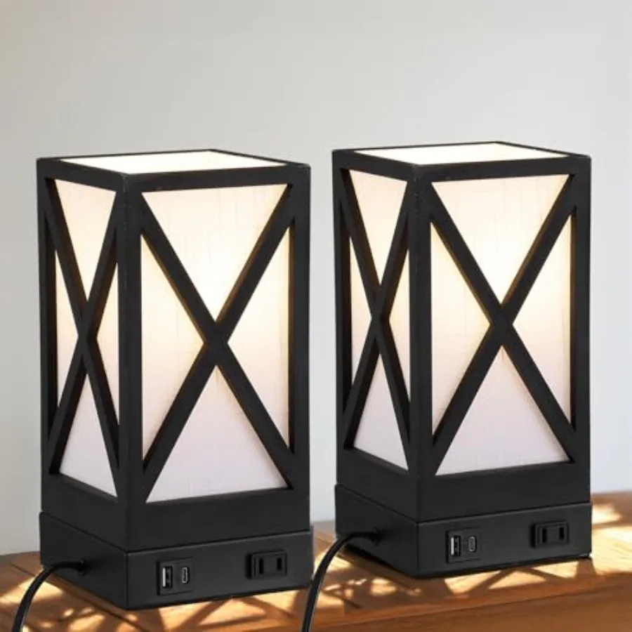Table Lamp, Set of 2 Rustic Farmhouse Nightstand Lamps, 3 Color Temperatures Desk Lamp with USB Charging Ports AC Outlet Vintag
Table Lamp, Set of 2 Rustic Farmhouse Nightstand Lamps, 3 Color Temperatures Desk Lamp with USB Charging Ports AC Outlet Vintag
