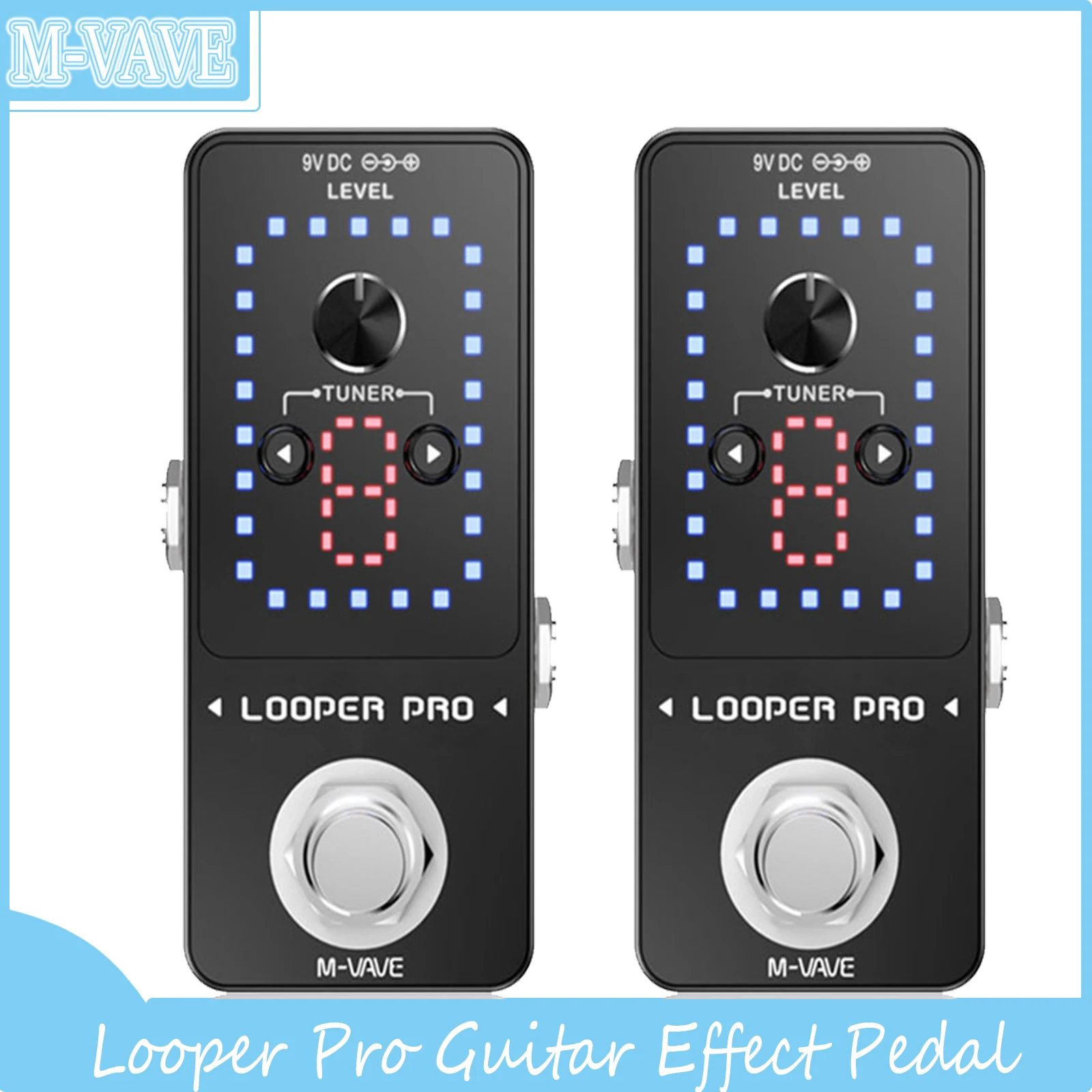 Педаль эффектов для гитары LOOPER PRO с 24-битным DSP | 99-петлевые направляющие + барабанная машина и синхронизация Bluetooth | Аудиоинтерфейс USB-C
Педаль эффектов для гитары LOOPER PRO с 24-битным DSP | 99-петлевые направляющие + барабанная машина и синхронизация Bluetooth | Аудиоинтерфейс USB-C