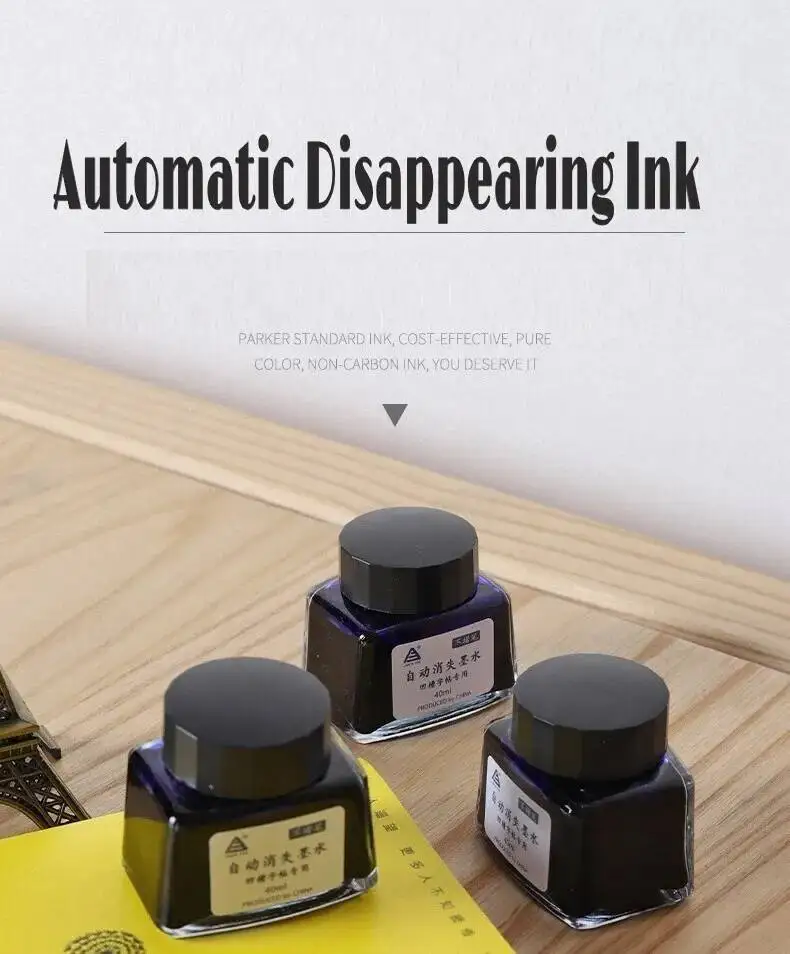40ml/bottle Automatic Disappearing Fading Ink ,practice Writing Ink For Students Non Block Pen
40ml/bottle Automatic Disappearing Fading Ink ,practice Writing Ink For Students Non Block Pen