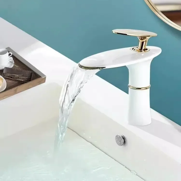 Waterfall Basin Faucet White Gold Hot Cold Mixer Basin Sink Tap Brass Black High Bathroom Mixer Crane Home Hardware Faucet
Waterfall Basin Faucet White Gold Hot Cold Mixer Basin Sink Tap Brass Black High Bathroom Mixer Crane Home Hardware Faucet