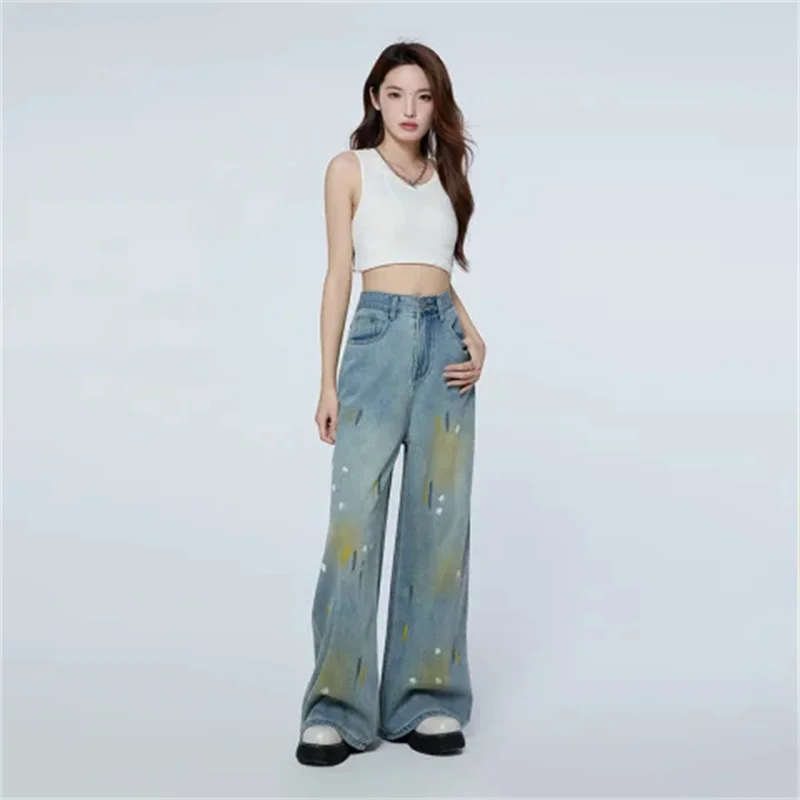 Spring And Summer Fashion Retro Graffiti Women's Jeans Niche Personality Mop Pants High-Waisted Straight Pants
Spring And Summer Fashion Retro Graffiti Women's Jeans Niche Personality Mop Pants High-Waisted Straight Pants