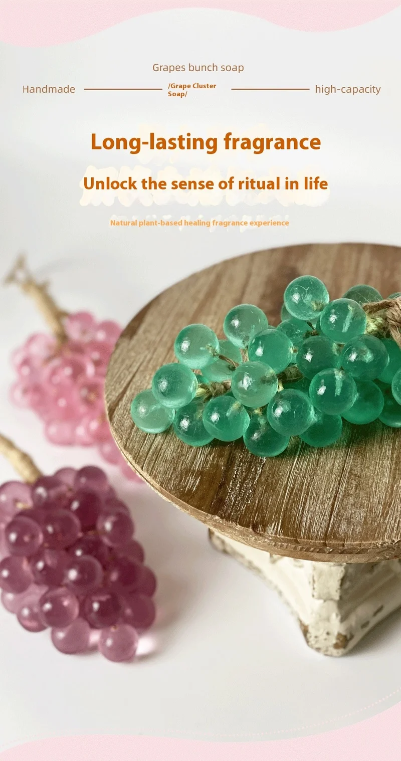 Handmade Crystal Grape Soap Finished Product Aromatic Hand Washing Soap Gift Bath And Shower Body Cleanser Aromatic Pendant Souv
Handmade Crystal Grape Soap Finished Product Aromatic Hand Washing Soap Gift Bath And Shower Body Cleanser Aromatic Pendant Souv