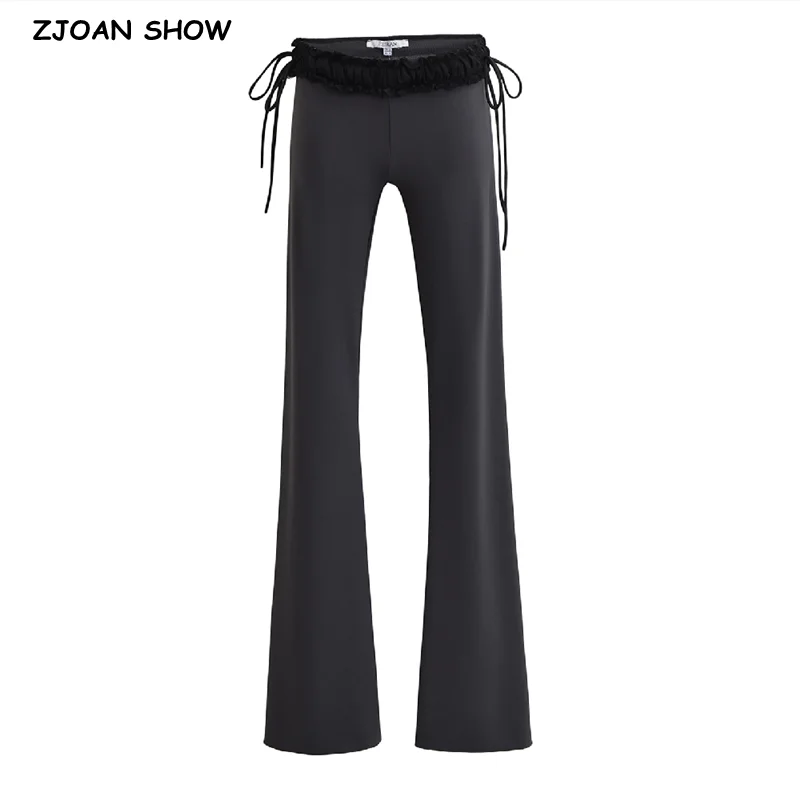 2024 American Retro Contrast Color Bow Low Waist Flare Pants Woman Stretch Slim Skinny Trousers Legging Yoga Bottom Gray Black
2024 American Retro Contrast Color Bow Low Waist Flare Pants Woman Stretch Slim Skinny Trousers Legging Yoga Bottom Gray Black